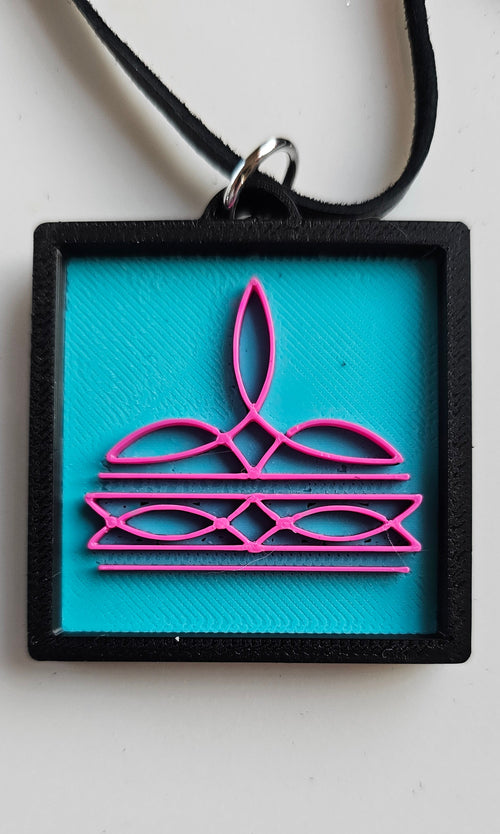 3D Print Picture Necklace on Deerskin Leather Western Bootstitch Made in America Baha Ranch Western Wear