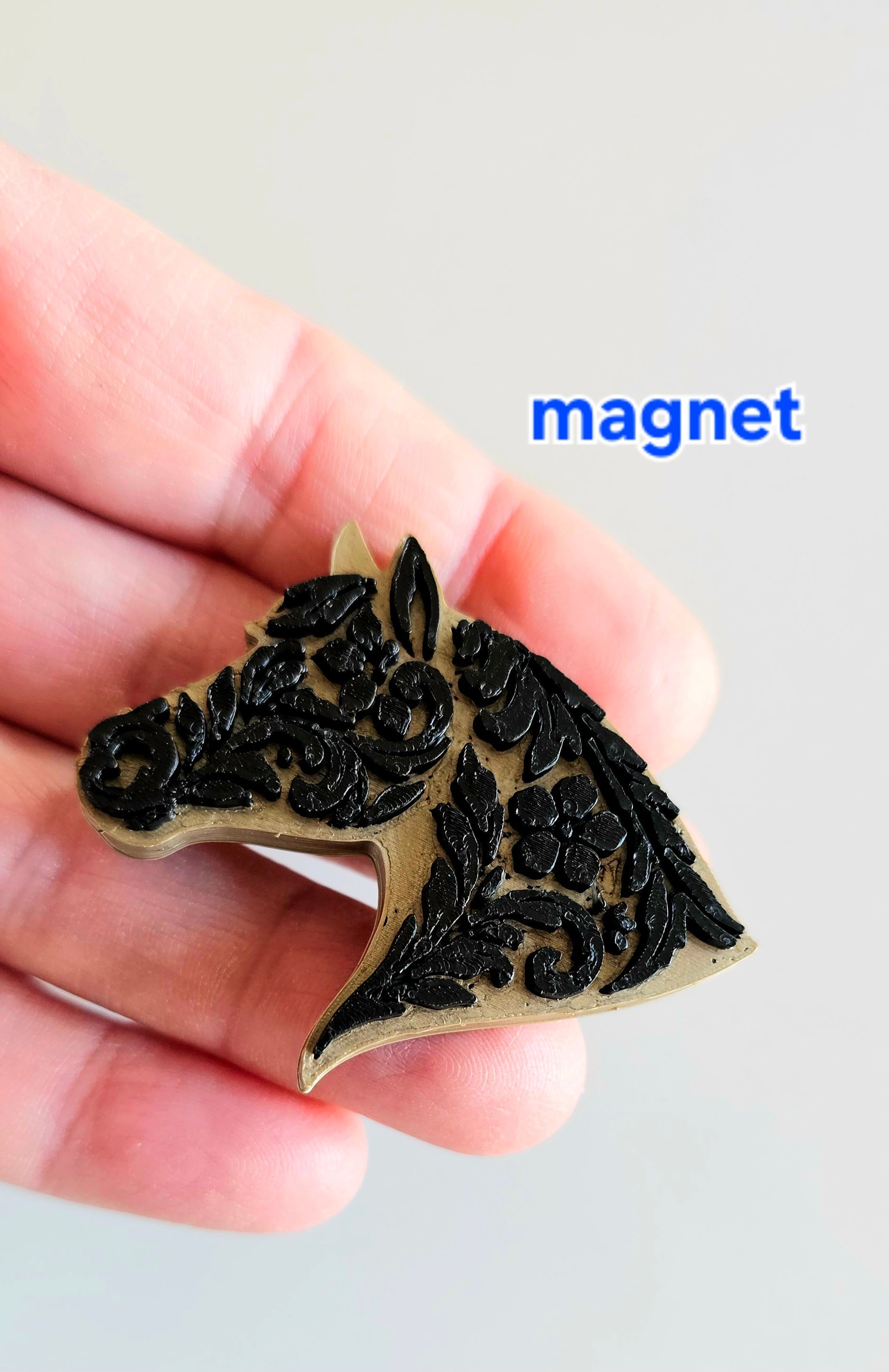 Baha Ranch Year of the Horse Tooled 3d Print Bookmark Keychain Hatpin Magnet Purse Charm Made in America Baha Ranch Western Wear