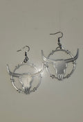 3D Print Longhorn Texas Ranch Western Barbwire Lightweight Earrings Made in America Baha Ranch Western Wear