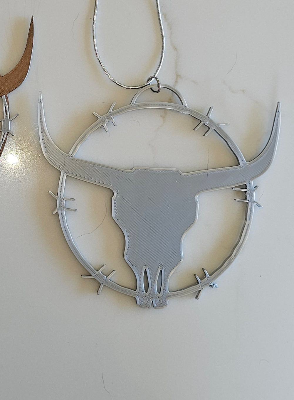3D Print Longhorn Texas Ranch Western Barbwire Christmas Ornaments Made in America Baha Ranch Western Wear