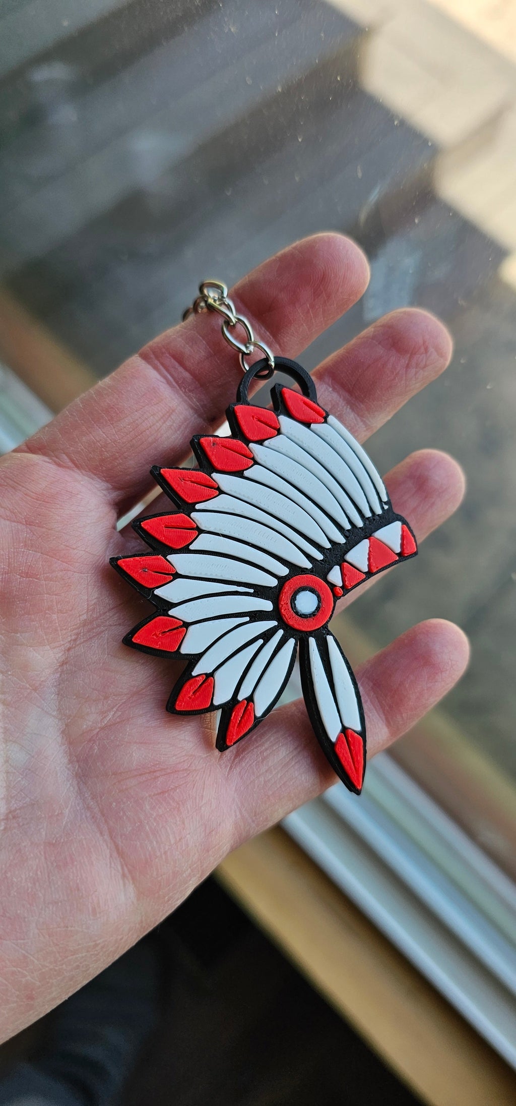 3D Print Chiefs Kc 15 Mahomes Kansas City Kelce Football Indian Headdress Keychain Baha Ranch Western Wear