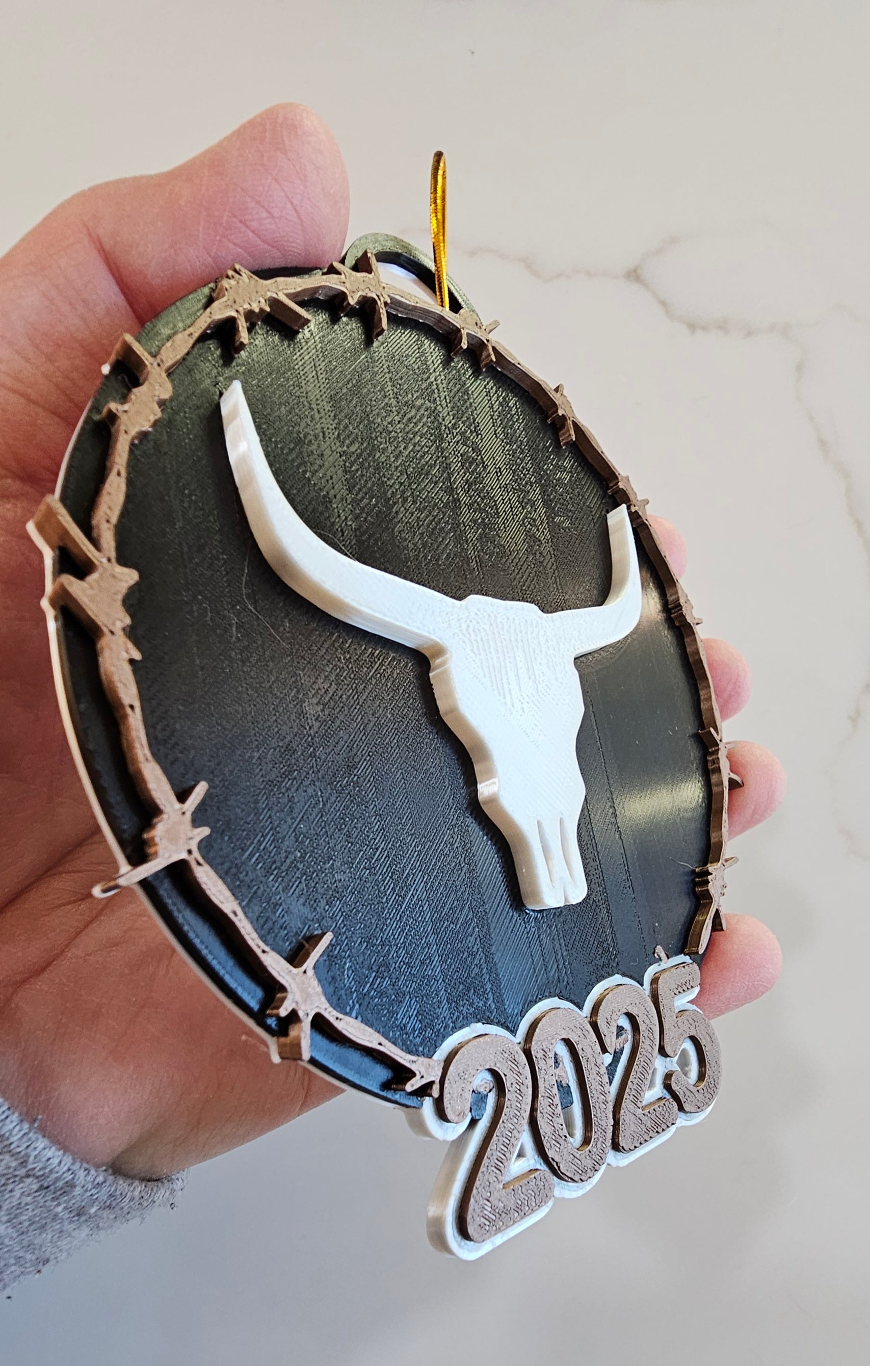 3D Print Western Barbwire Christmas Ornaments Made in America Baha Ranch Western Wear
