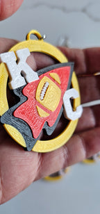 3D Print Chiefs Earrings Keychain Red Kingdom Kansas City KC Football Baha Ranch Western Wear