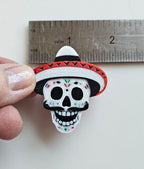 Set of 5 - 3D Print Mexico Cinco de Mayo Cactus Mariachi Sugar Skull Pins Made in America Baha Ranch Western Wear