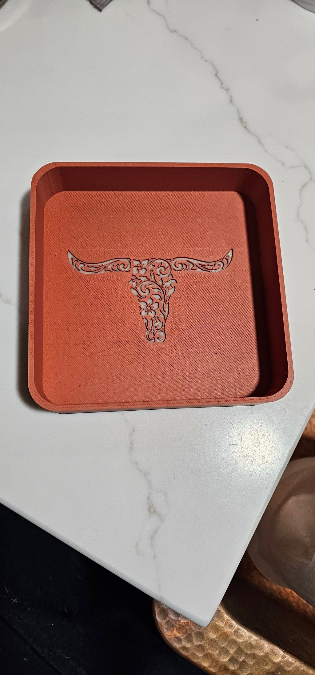 Baha Ranch 3d Print Western Longhorn Cowboy Cowgirl Accessory Tooled Tray Baha Ranch Western Wear