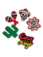 Set of 5 - 3D Print Mexico Cinco de Mayo Cactus Mariachi Sugar Skull Pins Made in America Baha Ranch Western Wear