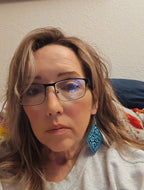 3D Print Western Tooled Turquoise  Earrings Made in America Baha Ranch Western Wear