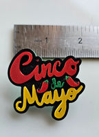 Set of 5 - 3D Print Mexico Cinco de Mayo Cactus Mariachi Sugar Skull Pins Made in America Baha Ranch Western Wear
