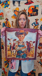 Vintage Cowboy Pillow Case Made in America Baha Ranch Western Wear