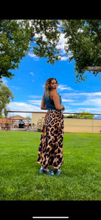 Baha Ranch Retro Pop Western Leopard Print Maxi Prairie Skirt Baha Ranch Western Wear