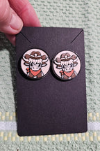 3d Western Cowgirl Cowboy Highland Cow Theme - Necklace, Purse Charm, Earrings, Keychain, Magnet Baha Ranch Western Wear