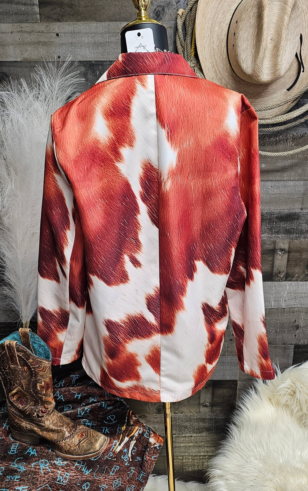 Baha Ranch Cowhide Print blazer Baha Ranch Western Wear