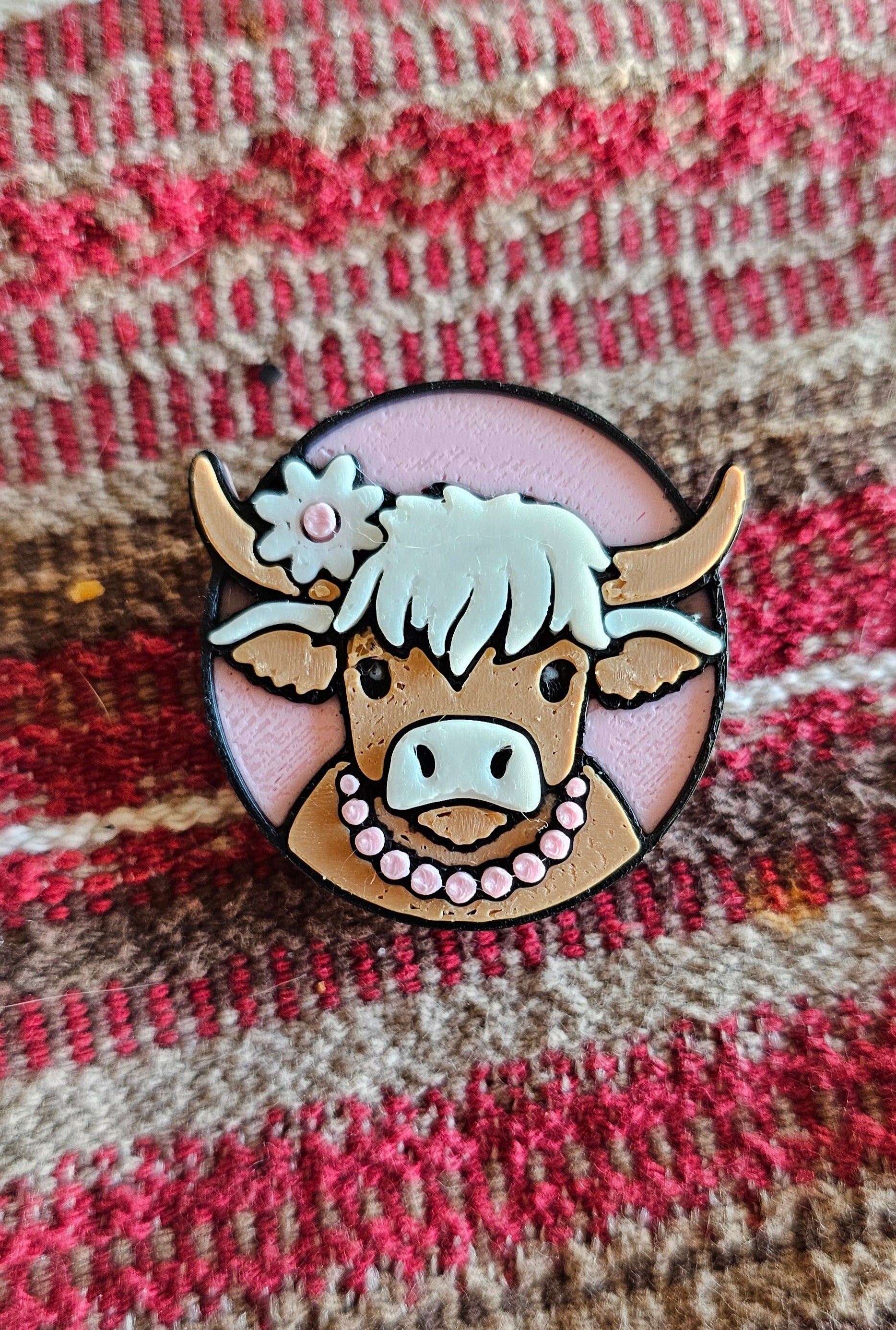3d Western Cowgirl Cowboy Highland Cow Theme - Necklace, Purse Charm, Earrings, Keychain, Magnet Baha Ranch Western Wear