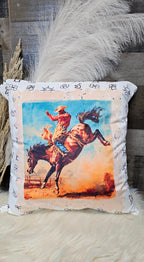 Baha Ranch Stamped Rodeo 2 Velvety Soft Pillow Case Made in America Baha Ranch Western Wear