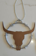 3D Print Longhorn Texas Ranch Western Barbwire Christmas Ornaments Made in America Baha Ranch Western Wear