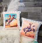 Baha Ranch Stamped Rodeo 2 Velvety Soft Pillow Case Made in America Baha Ranch Western Wear