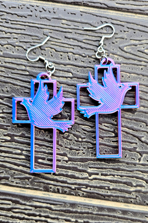 3D Print Christian Cross Faith Earrings Made in America Baha Ranch Western Wear