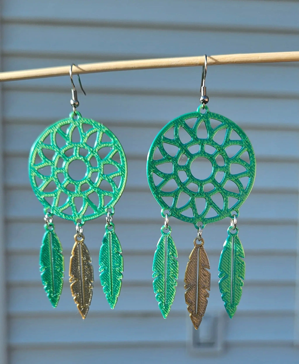 3D Print Dreamcatcher Boho Earrings Made in America Baha Ranch Western Wear