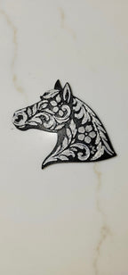Baha Ranch Year of the Horse Tooled 3d Print Bookmark Keychain Hatpin Magnet Purse Charm Made in America Baha Ranch Western Wear