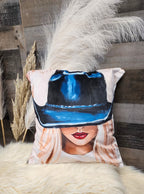 Baha Ranch Cowgirl Blonde Velvety Soft Throw Pillow Case Made in America Baha Ranch Western Wear