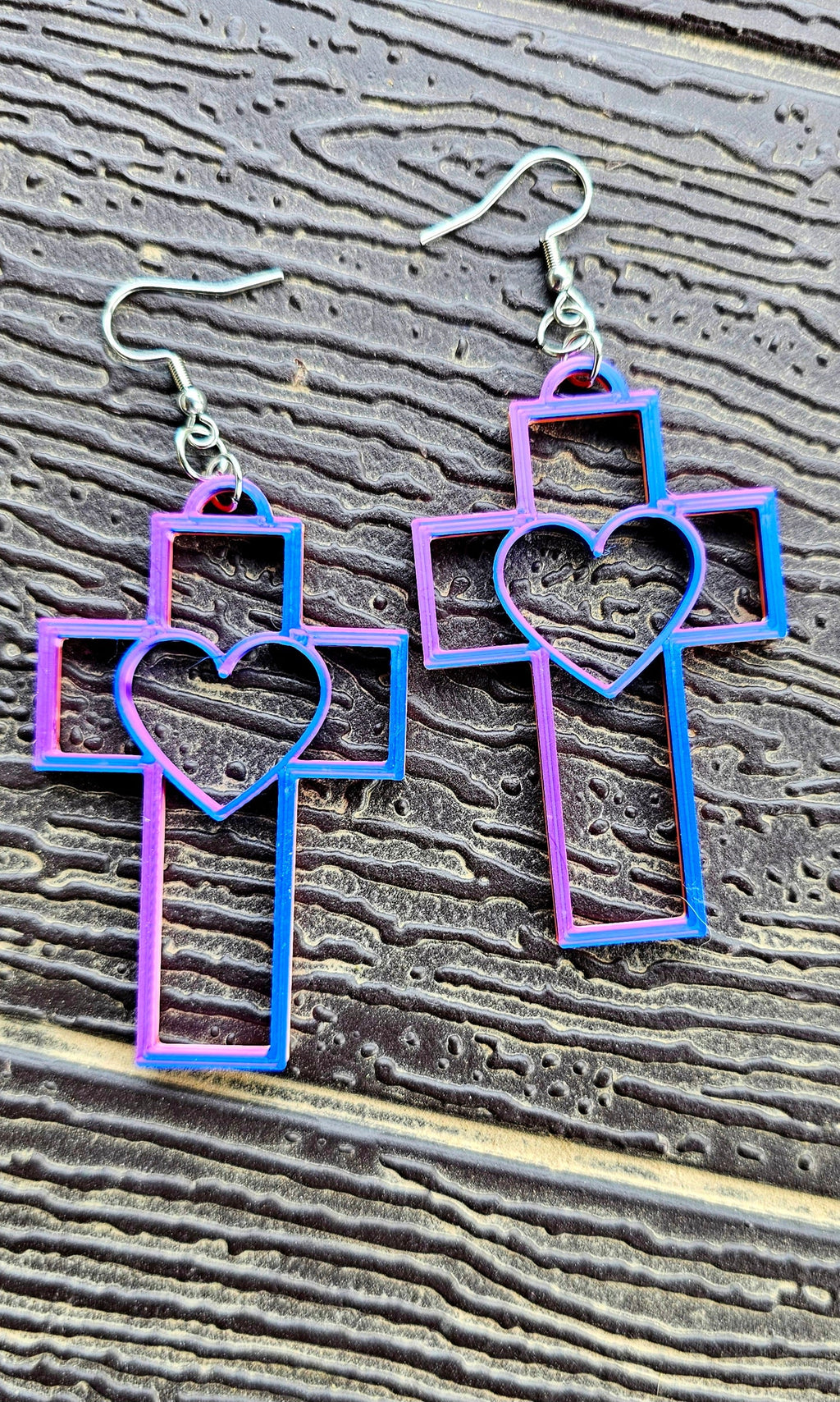 3D Print Christian Cross Faith Earrings Made in America Baha Ranch Western Wear
