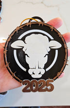 3D Print Western Barbwire Christmas Ornaments Made in America Baha Ranch Western Wear