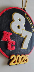 3D Print Chiefs Kc 87 Kelce Travis Kansas City Football Ornament or Keychain Baha Ranch Western Wear