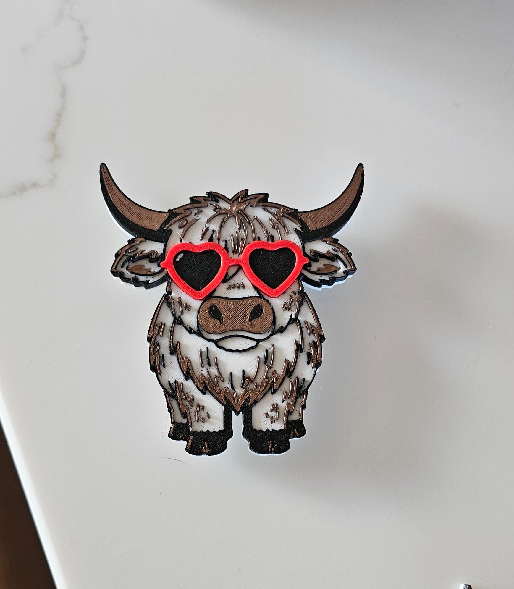 3d Printed Cool Highland Cow Hat Pin Made in America Baha Ranch Western Wear