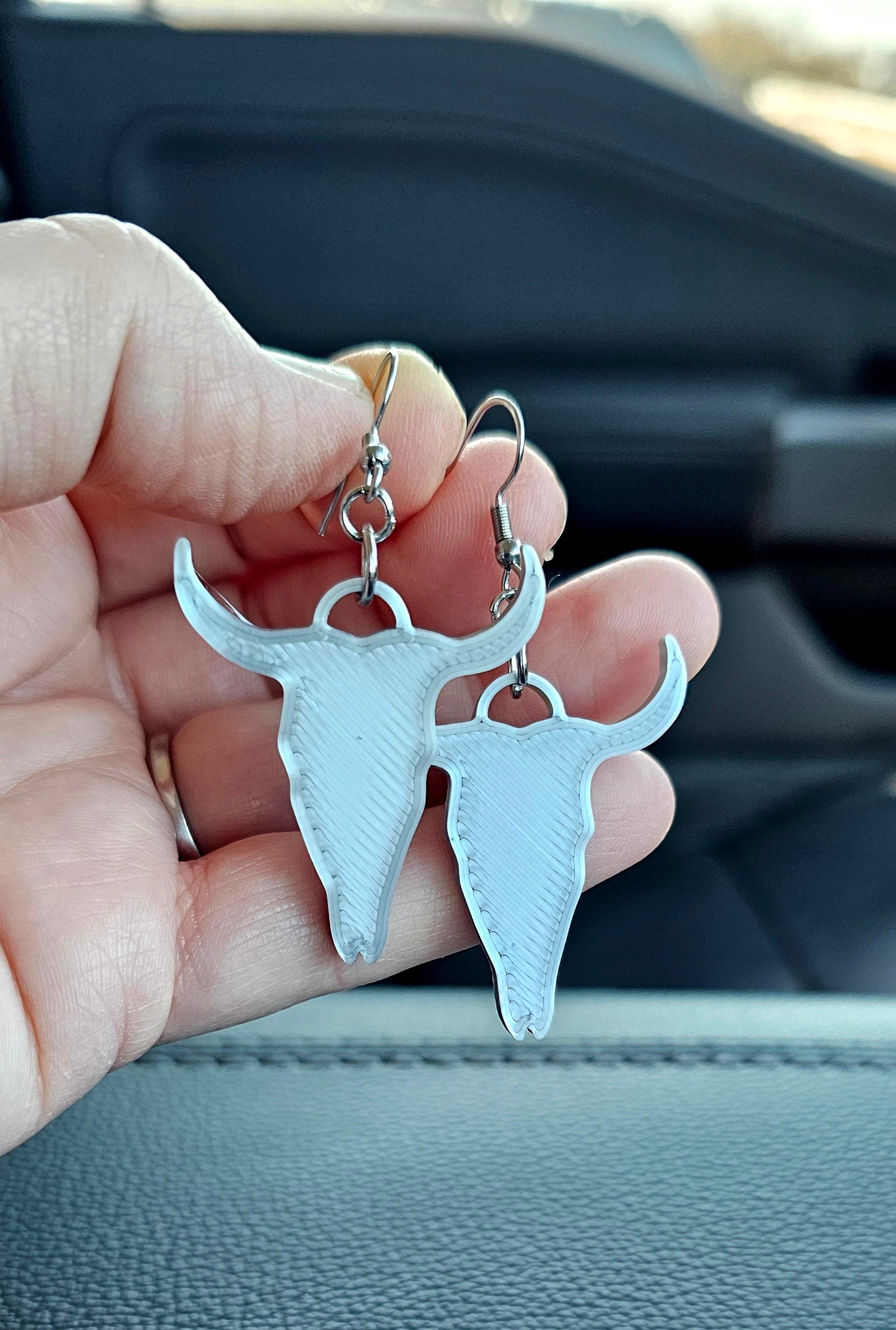 Baha Ranch 3D Print Silver Silk western Earrings Choice of styles Made in America Baha Ranch Western Wear