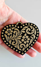 3d Printed Tooled Cowboy Cowgirl Heart  Keychain or Purse Charm Baha Ranch Western Wear