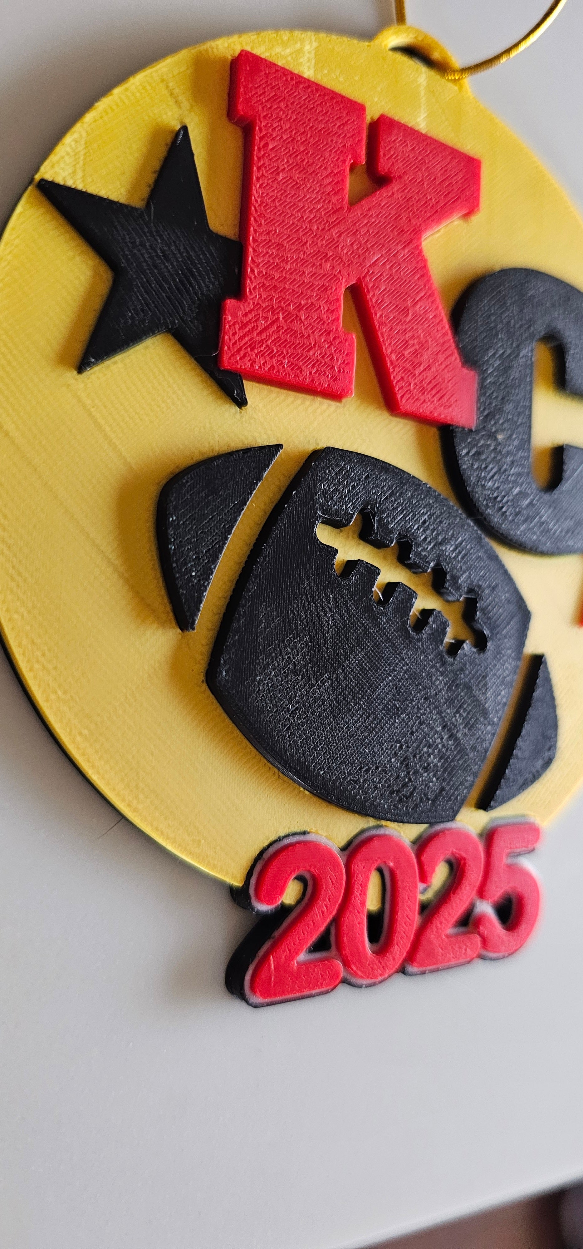 3D Print Chiefs Kc Kansas City Football Ornament or Keychain Baha Ranch Western Wear