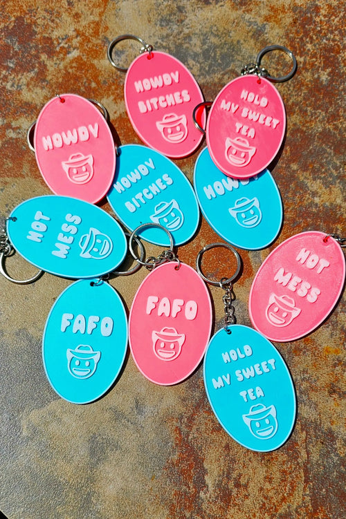 3D Printed Word Salad Keychain Baha Ranch Western Wear