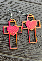 3D Print Christian Cross Faith Earrings Made in America Baha Ranch Western Wear