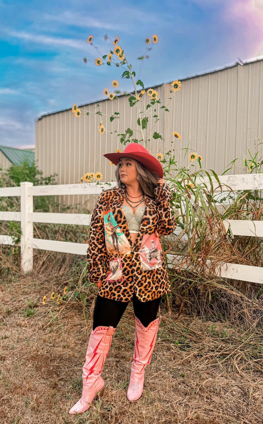 Baha Ranch Retro Pop Western Wild West Leopard Blazer Baha Ranch Western Wear