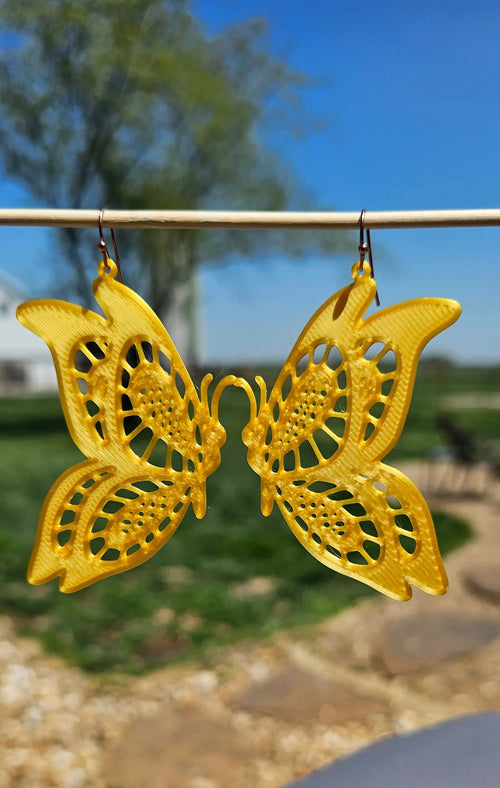 3D Print Butterfly Boho Earrings Made in America Baha Ranch Western Wear