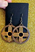3D Print Zia New Mexico Cactus Earrings Made in America Baha Ranch Western Wear