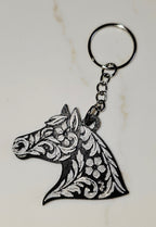 Baha Ranch Year of the Horse Tooled 3d Print Bookmark Keychain Hatpin Magnet Purse Charm Made in America Baha Ranch Western Wear