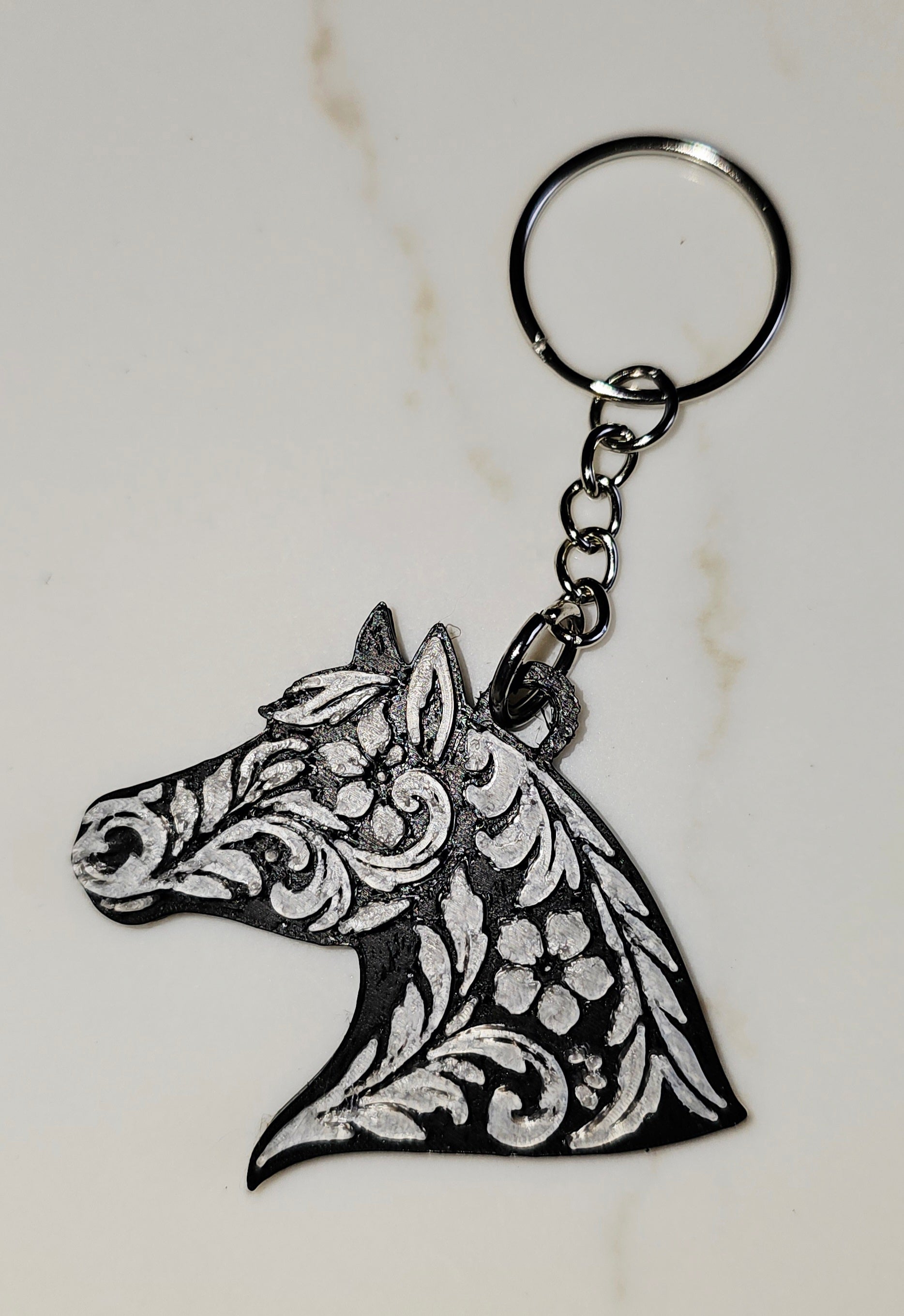 Baha Ranch Year of the Horse Tooled 3d Print Bookmark Keychain Hatpin Magnet Purse Charm Made in America Baha Ranch Western Wear