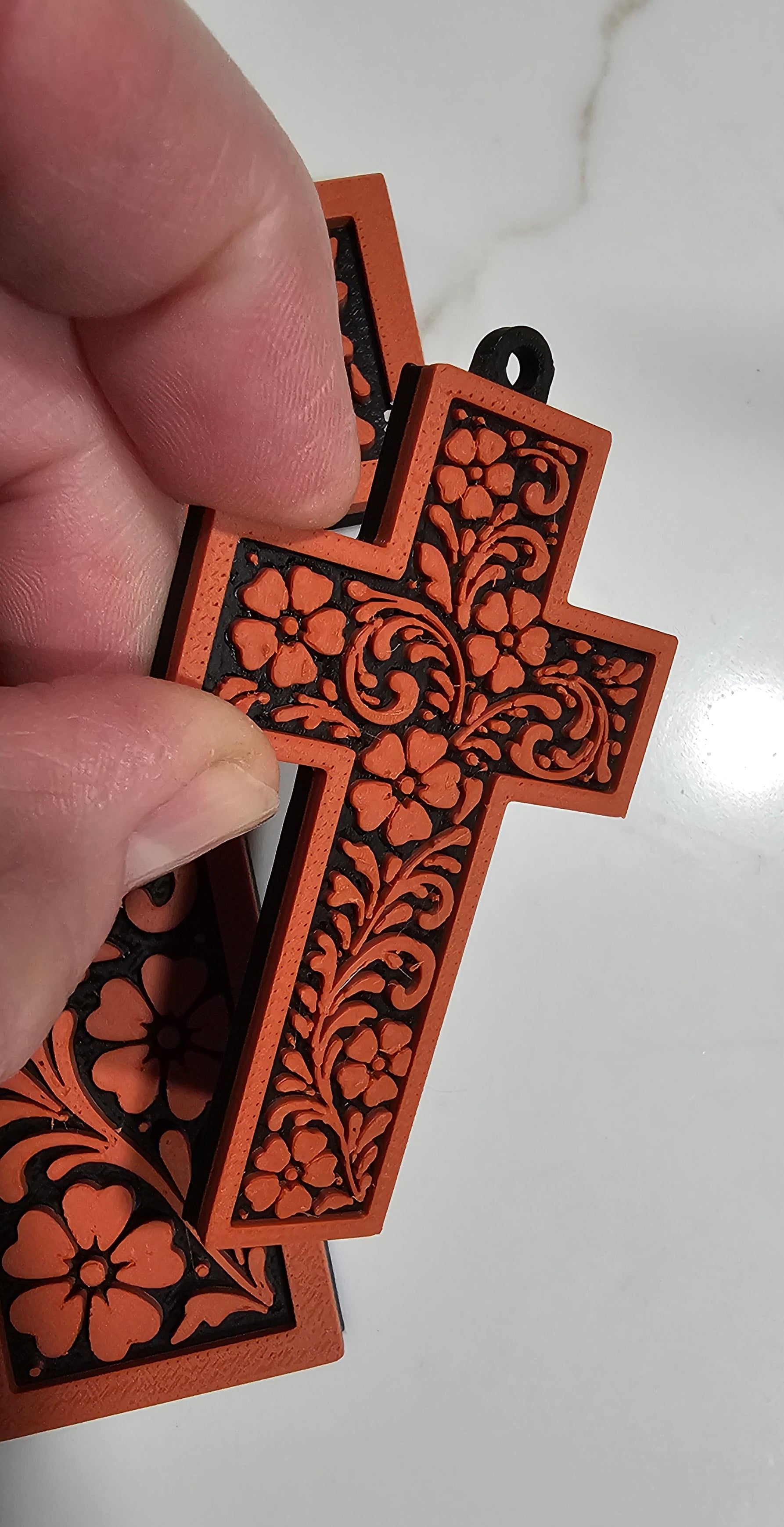 Baha Ranch 3D Faith Tooled Wall Cross or Keychain/Purse Charm Made in America Baha Ranch Western Wear