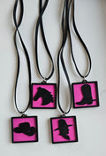 3D Print Picture Necklace on Deerskin Leather Western Cowboy Horse Hat Boot Made in America Baha Ranch Western Wear