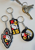 Set of 3 3D Print Chiefs Arrowhead Kc Kansas City 15 Football Keychains Made in America Baha Ranch Western Wear