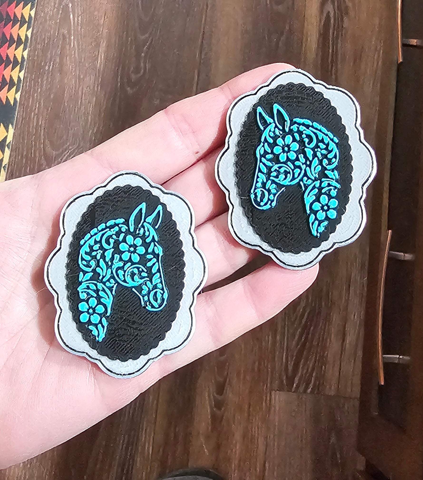 Baha Ranch 3D Horse Equine Bookmark Earrings Pin Magnet made in America Baha Ranch Western Wear