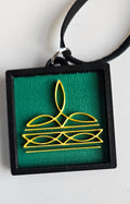 3D Print Picture Necklace on Deerskin Leather Western Bootstitch Made in America Baha Ranch Western Wear