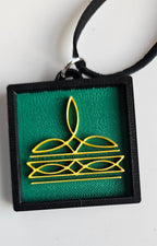 3D Print Picture Necklace on Deerskin Leather Western Bootstitch Made in America Baha Ranch Western Wear