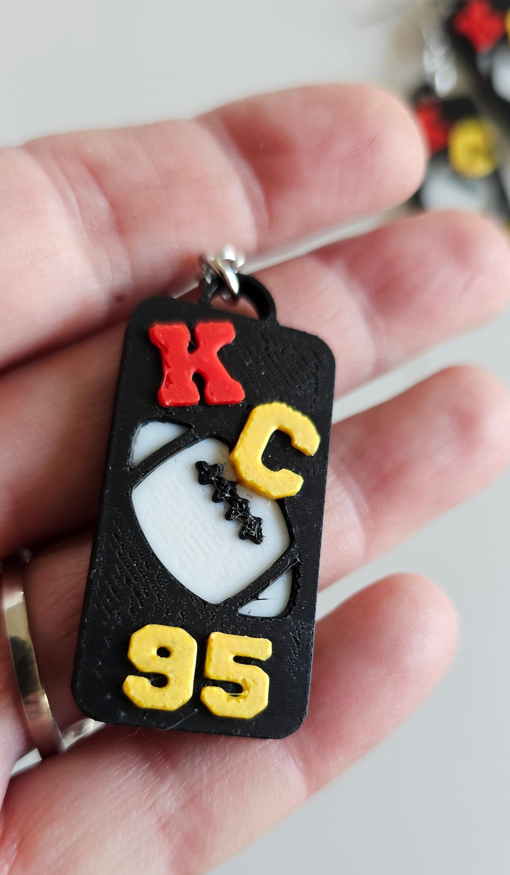 3D Print KC Chiefs Player Number Football Earrings choice of number Baha Ranch Western Wear