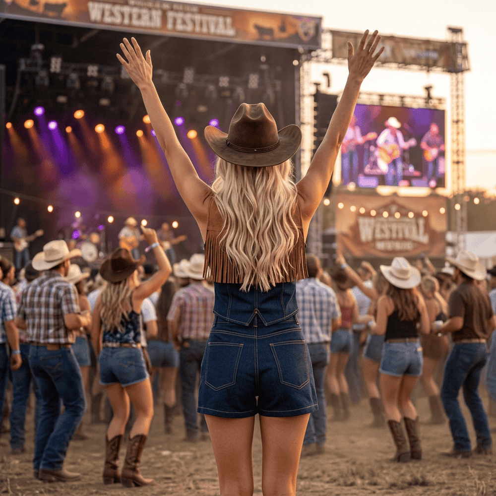 Giddy Up Cowgirl Fringe Vest Shorts Set Outfit Baha Ranch Western Wear
