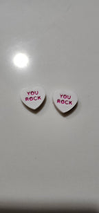 3d Printed Candy Conversation Heart Pins or Earrings Made in America Baha Ranch Western Wear