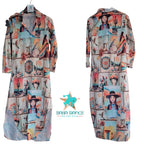 Colores de Mexico Pictures of the Southwest Button-Up Long Sleeve Shirt Dress Duster Baha Ranch Western Wear