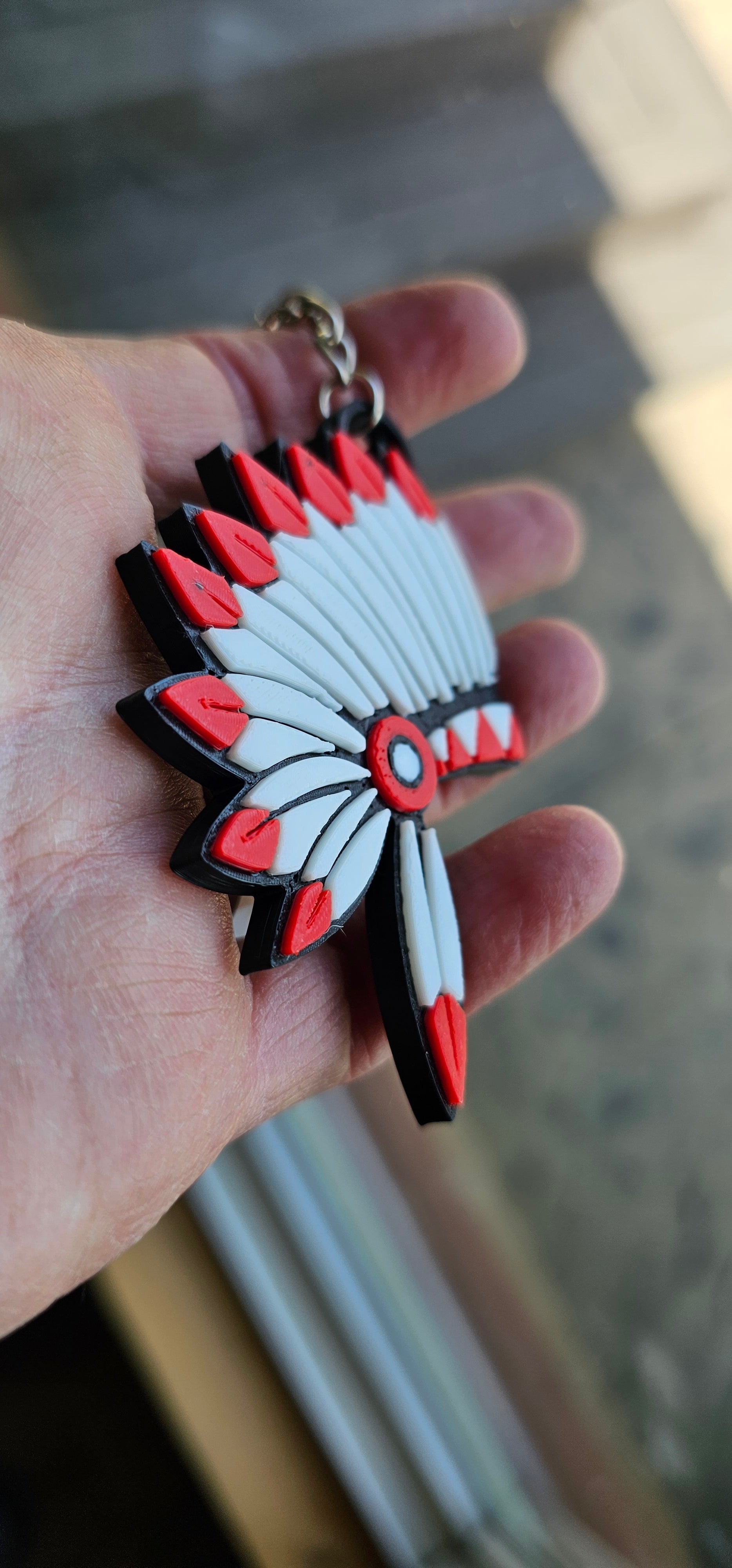 3D Print Chiefs Kc 15 Mahomes Kansas City Kelce Football Indian Headdress Keychain Baha Ranch Western Wear