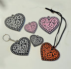 3d Printed Tooled Cowboy Cowgirl Heart  Keychain or Purse Charm Baha Ranch Western Wear